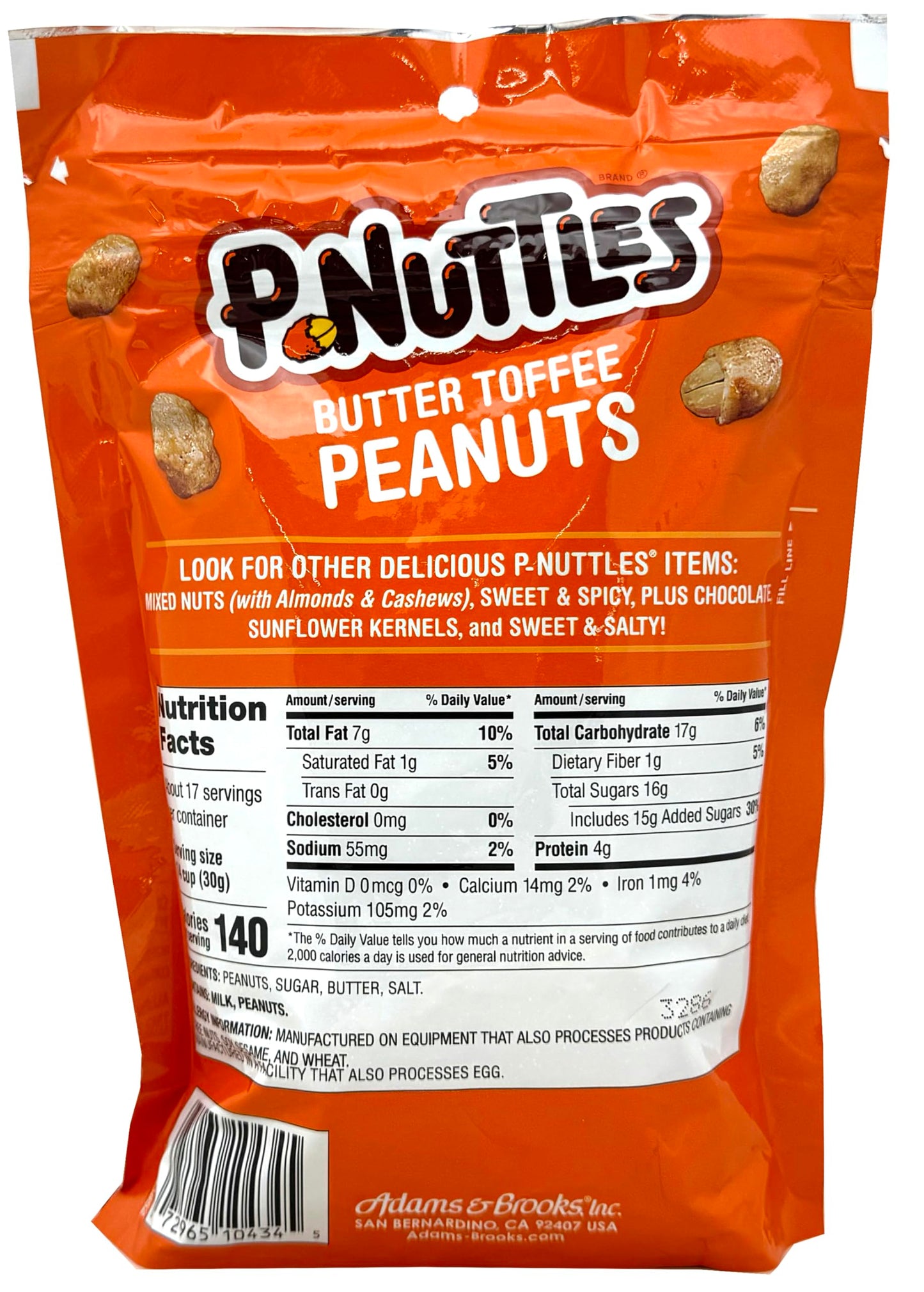 P-Nuttles Butter Toffee Covered Peanuts, Sweet Salty Snack, Toffee Peanuts, Toffee Nuts, Made in the USA, Kosher, Peanuts Sweet,