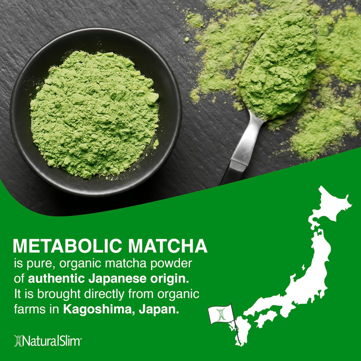 Naturalslim Metabolic Organic Matcha Powder Authentic Japanese Matcha Green Tea Powder - Antioxidant & Anti-Aging Pure Matcha Gr
