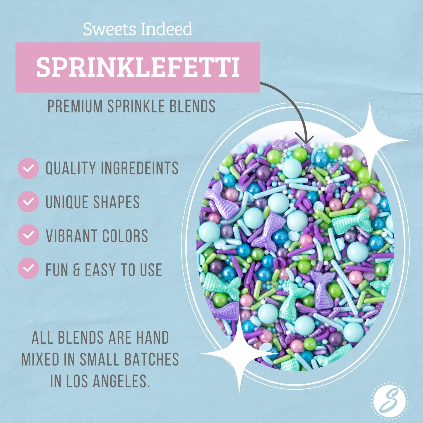 Sweets Indeed Sprinkles, Mermaid Edible Sprinkle Mix, Perfect For Cake Decorations, Baking, Ice Cream, Cookies, Cupcake Topper