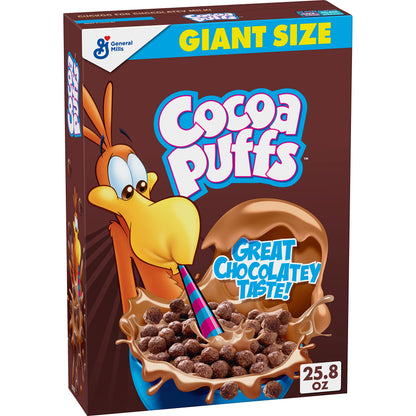 Cocoa Puffs, Chocolate Breakfast Cereal with Whole Grains, Giant Size, 25.8 oz