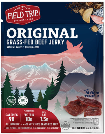 Field Trip Beef Jerky - Gluten Free, Low Carb, High Protein Snack - Original Flavor - 2.2oz - Model VLX-1288