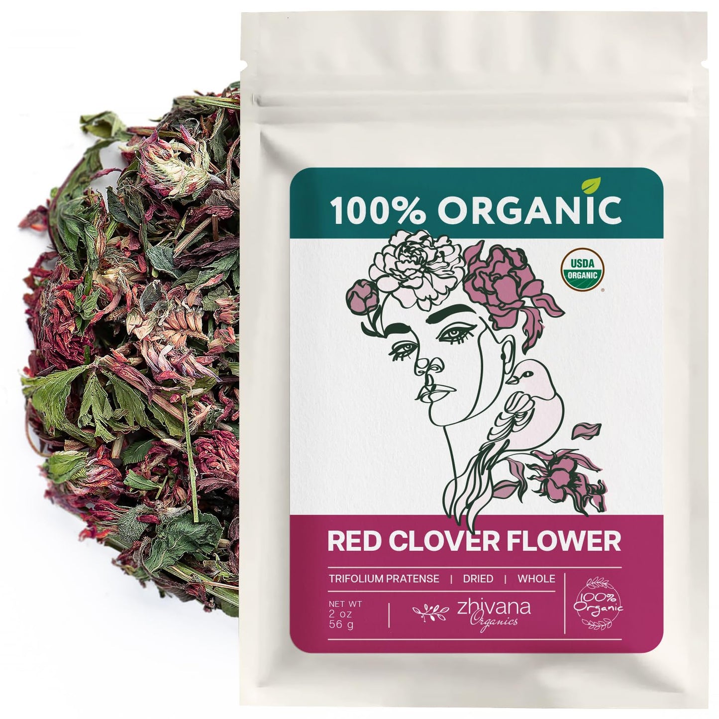 Super Value Pack 5 LB - Organic Red Clover Blossoms - Loose Dried Flowers - Edible Grade for Herbal Tea Blends