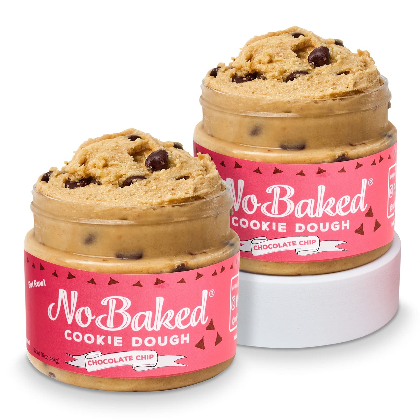 NoBaked Cookie Dough - Edible Chocolate Chip Cookie Dough Meant to be Eaten Raw with a Soft & Smooth Consistency and No Bitterne
