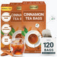 LeafLea Premium Herbal Cinnamon Tea Bags, Caffeine-Free, Sugar-Free, Non-GMO, Vegan, 120 Bags (Pack of 3)