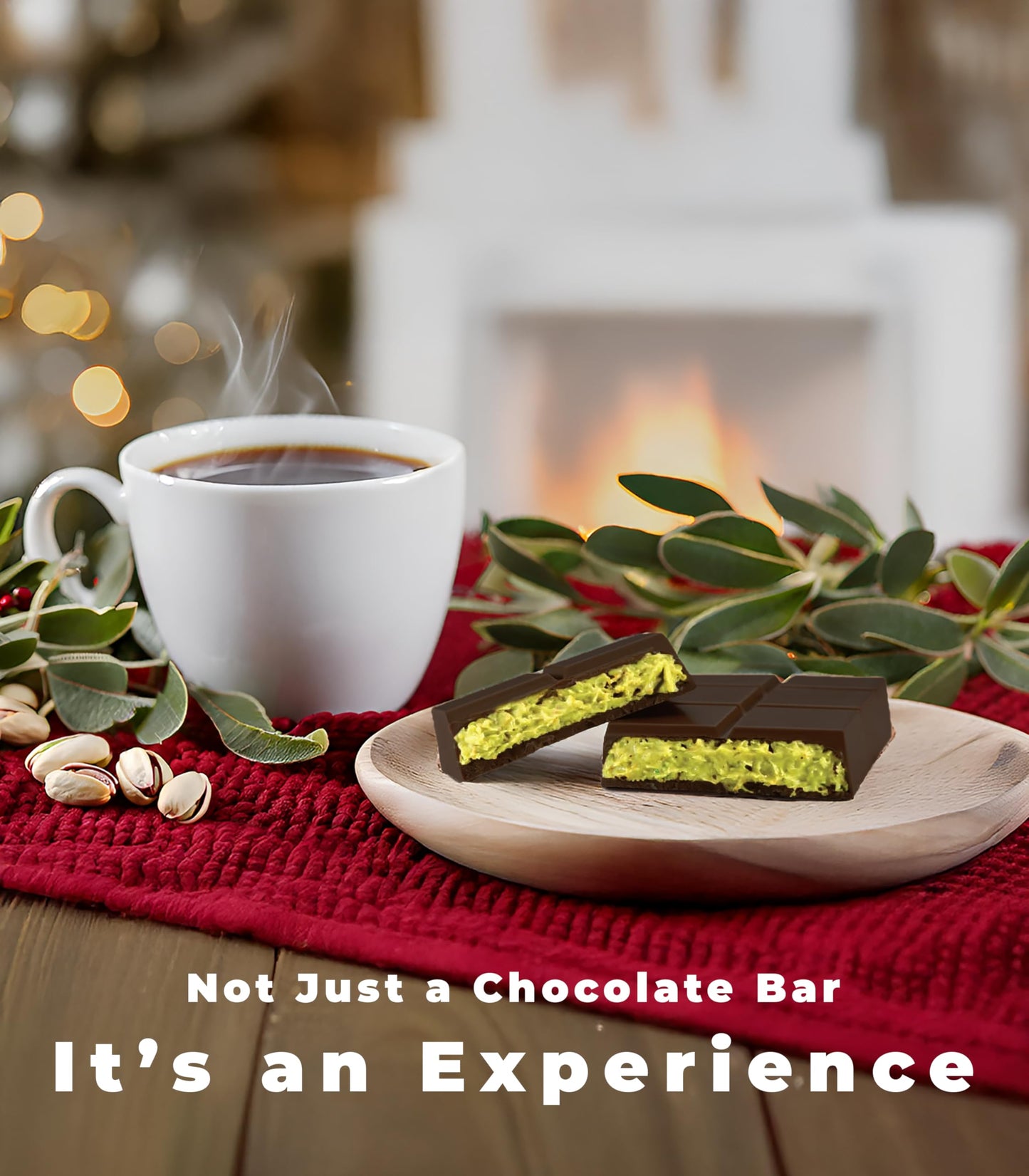 Dark Dubai Chocolate Bar Pistachio I Viral Knafeh Chocolate Bar With Pistachio Cream And Kataifi (3.17 Ounces, Bitter)