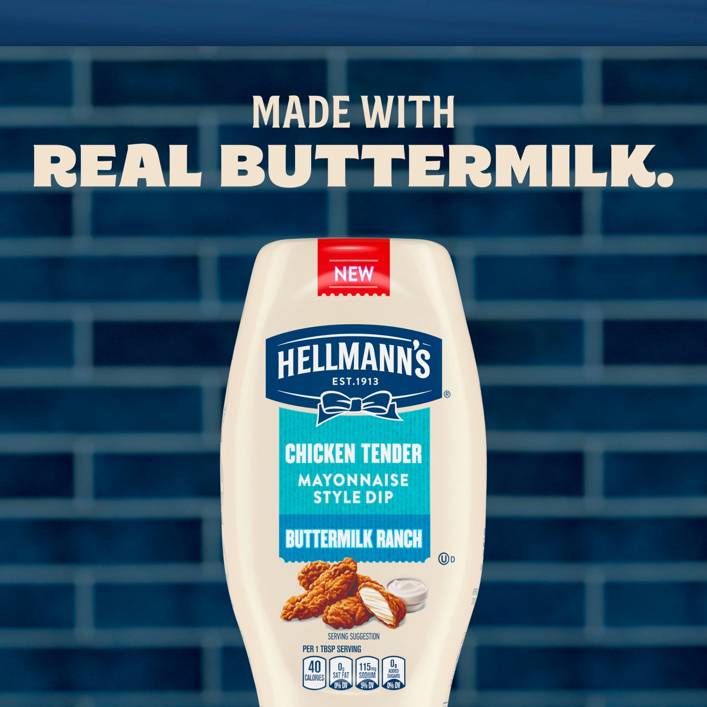 Hellmann'S Buttermilk Ranch Chicken Tender Mayonnaise Style Dip Buttermilk Ranch Delicious Flavor No Artificial Flavors 11.5 Fl