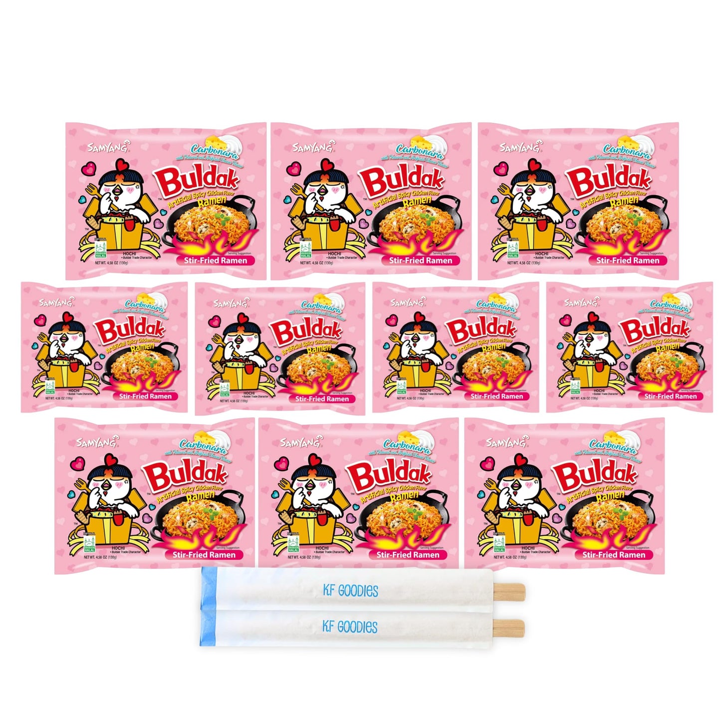 Samyang Buldak Hot Spicy Chicken Ramen Noodle Korean Stir-Fried Ramen, Carbonara Flavor (40, Carbonara)