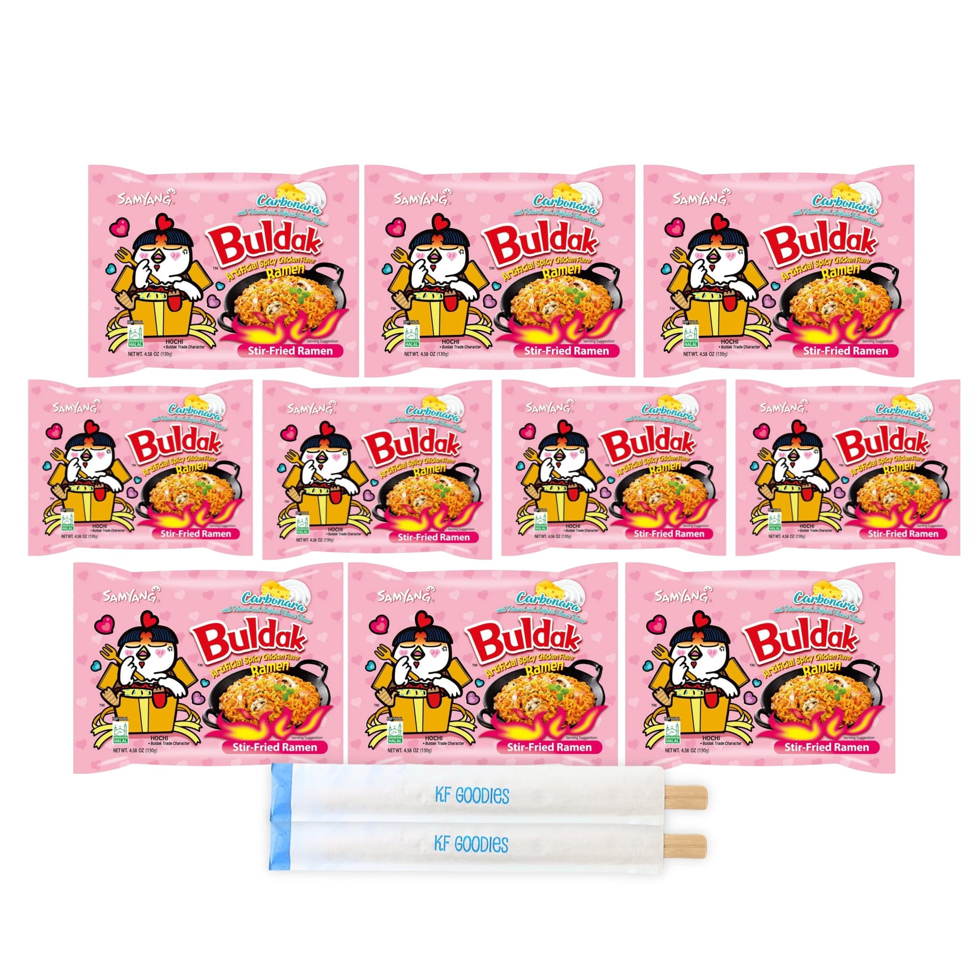 Samyang Buldak Hot Spicy Chicken Ramen Noodle Korean Stir-Fried Ramen, Carbonara Flavor (40, Carbonara)