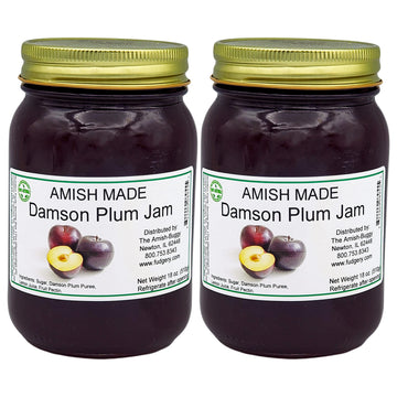 Amish Damson Plum Jam - Two 18 Oz Jars