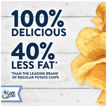 Cape Cod Potato Chips, Original Less Fat Kettle Cooked Chips, Snack Bags, Reduced Fat Original, 0.75 Oz (30 Count)