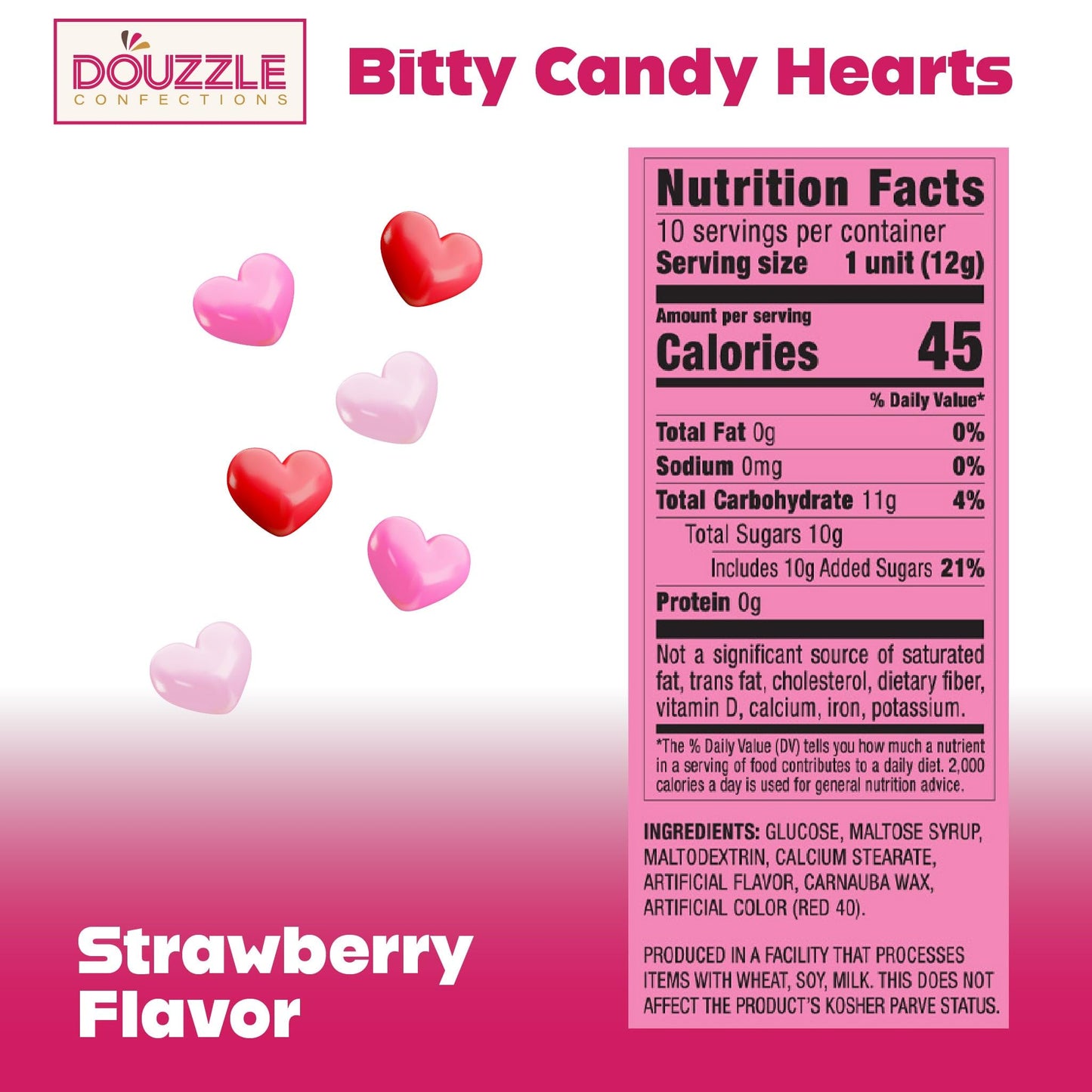 Douzzle Baby Shower Party Favors - Pipsqueaks Bitty Candy, Pink Strawberry Candy-Filled Bottles (10 Count, Pack Of 1) Individual