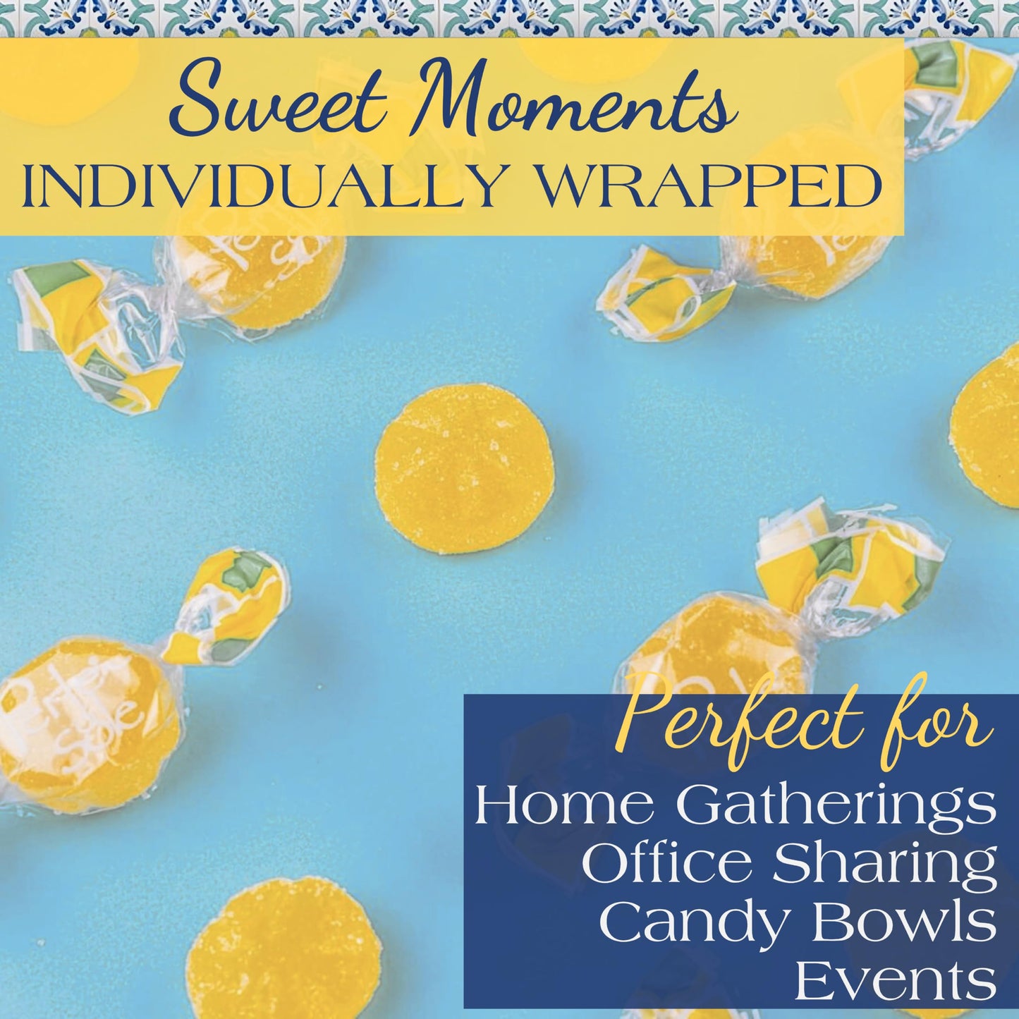 Perle Di Sole Lemon Jelly Candy - Italian Jelly Candy Individually Wrapped - Soft Lemon Candy From Italy Amalfi (7.05Oz. Bag)