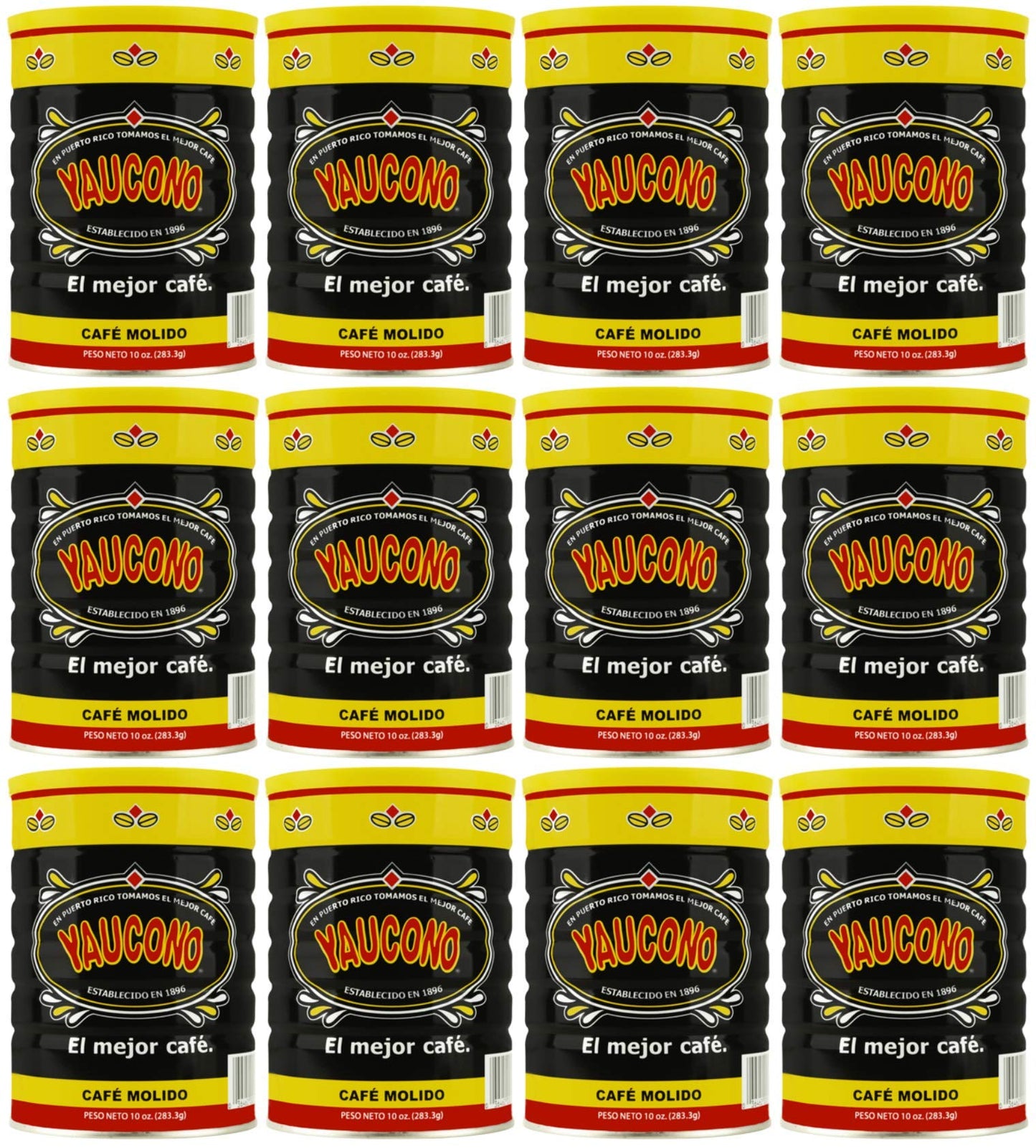 Yaucono Ground Coffee 10 Ounce Can (Pack of 12)