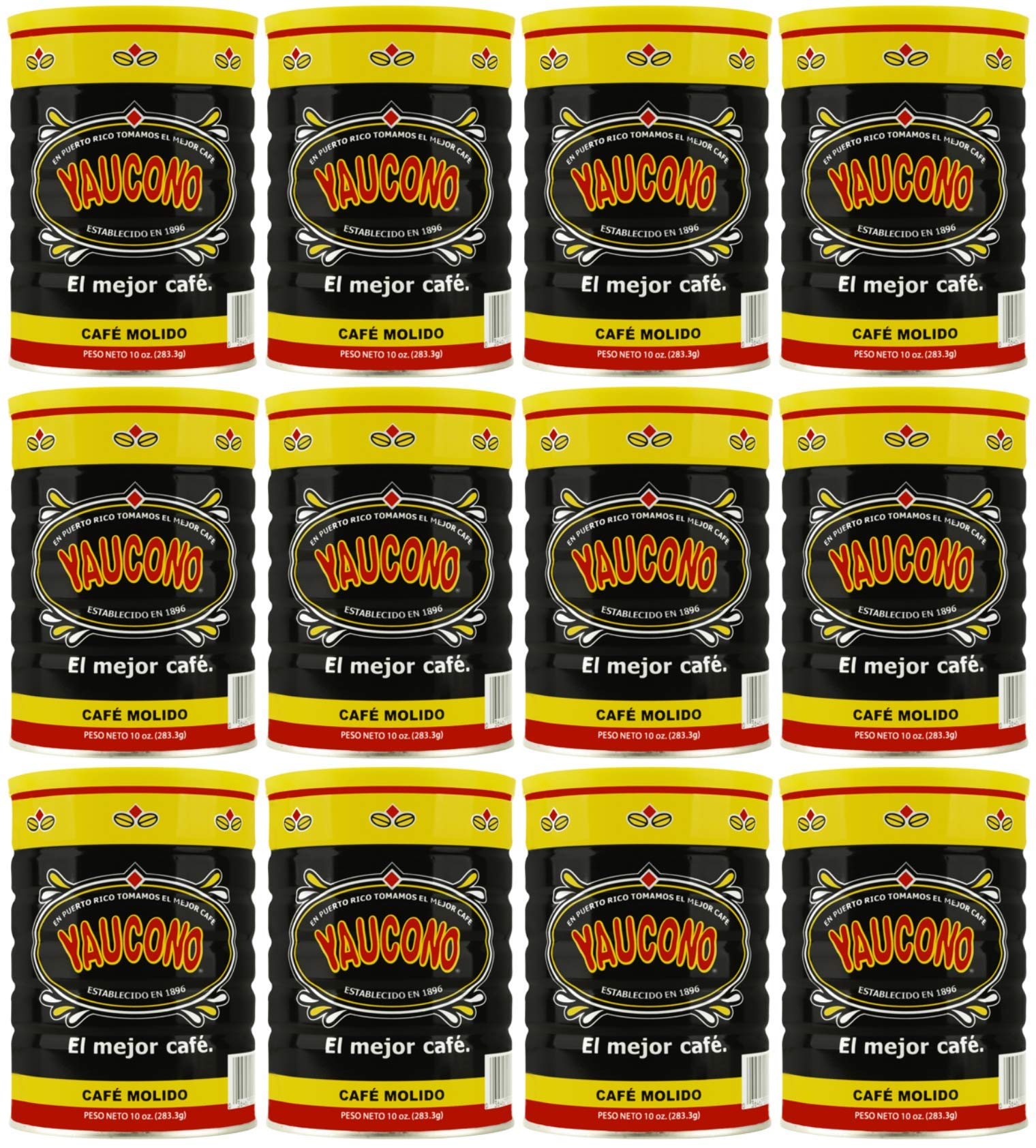 Yaucono Ground Coffee 10 Ounce Can (Pack of 12)