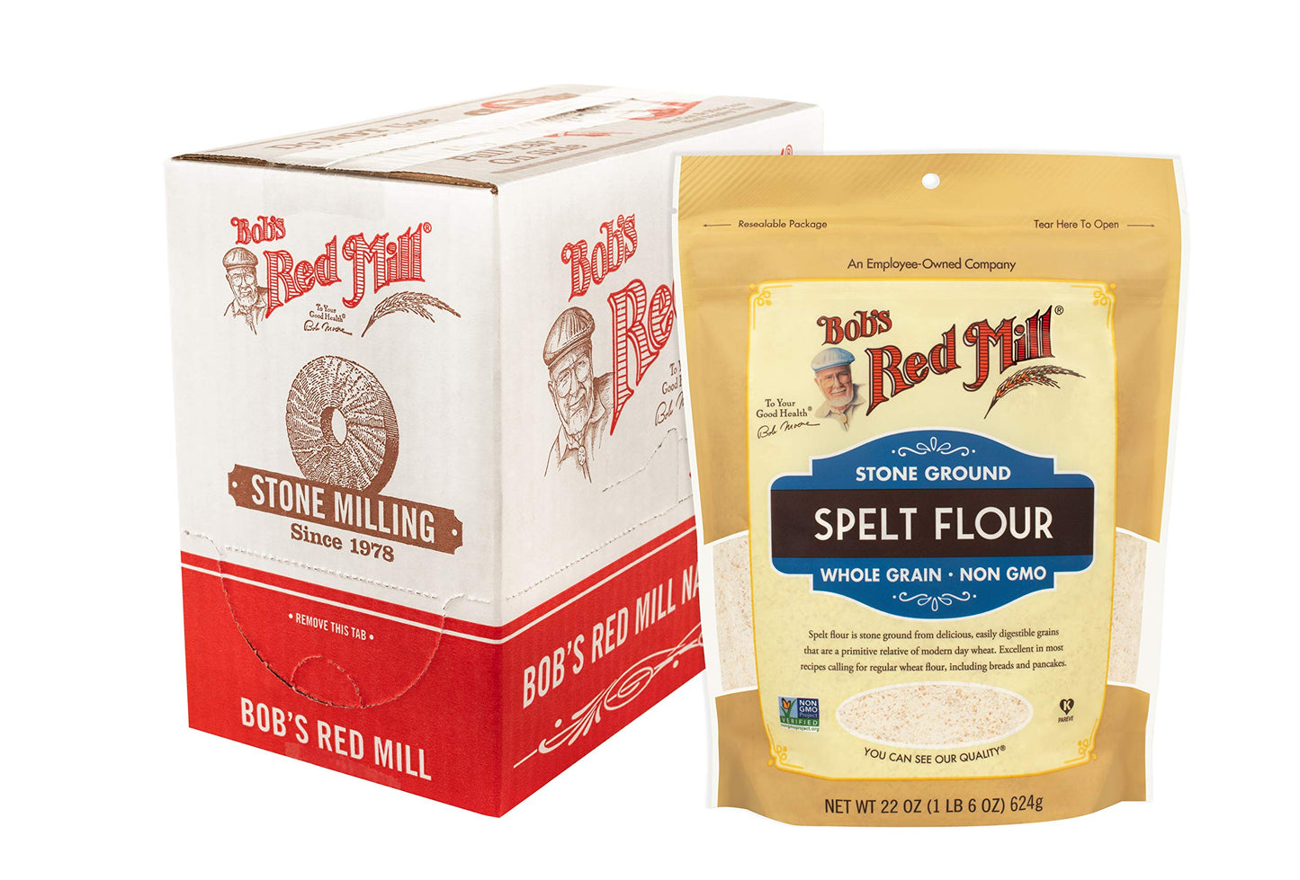 Bobs Red Mill Spelt Flour, Natural, 22 Ounce (Pack of 4), Model P101746