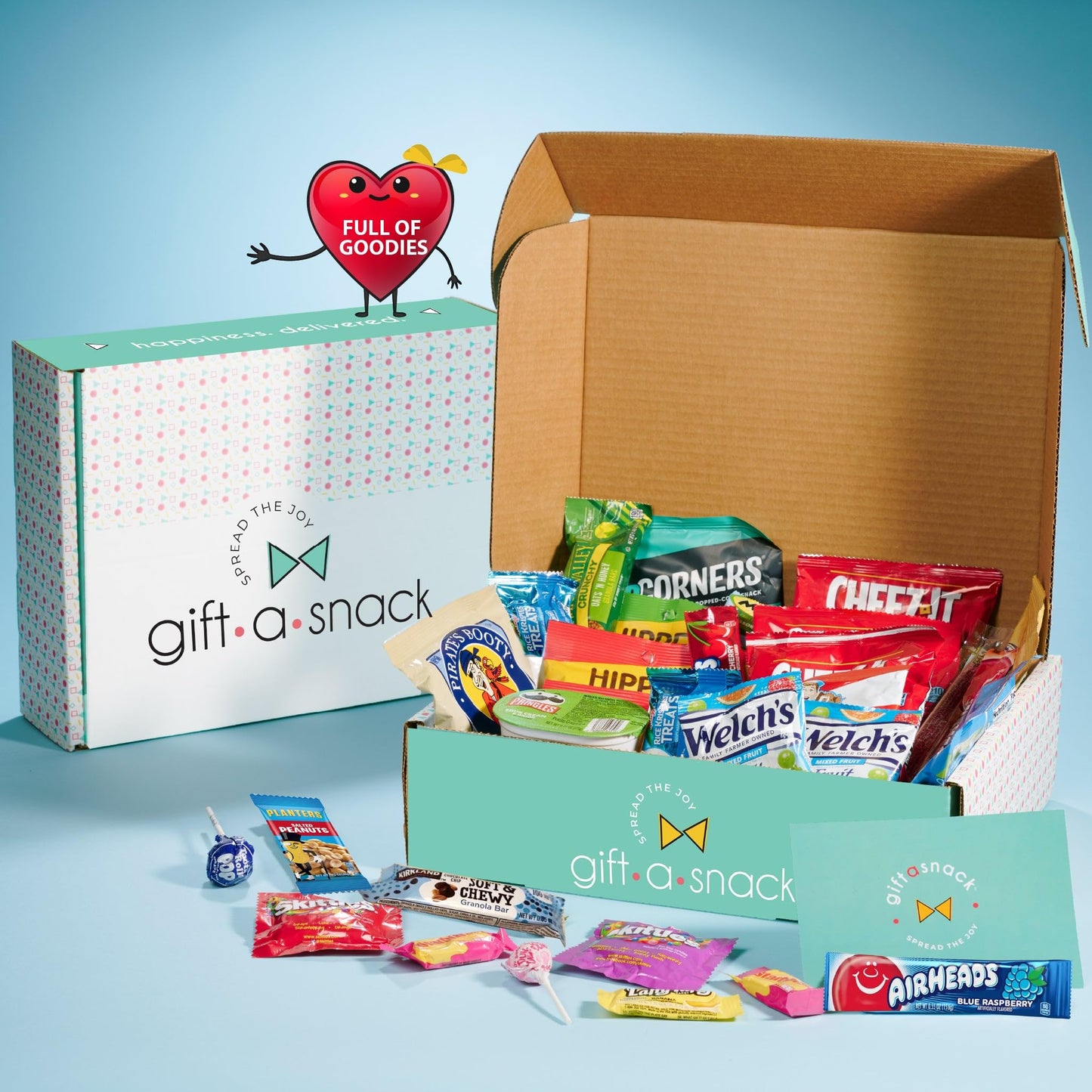 Gift A Snack - Holiday  Christmas Stocking Stuffer Snack Box Variety Pack Care Package + Greeting Card (40 Count) Birthday Sweet  Gift Basket  Candies Chips ers Bars
