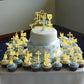 ZHUOWEISM Cupcake Toppers, 25 PCS Gold Glitter First Communion Picks, Bamboo, Small, Design 6