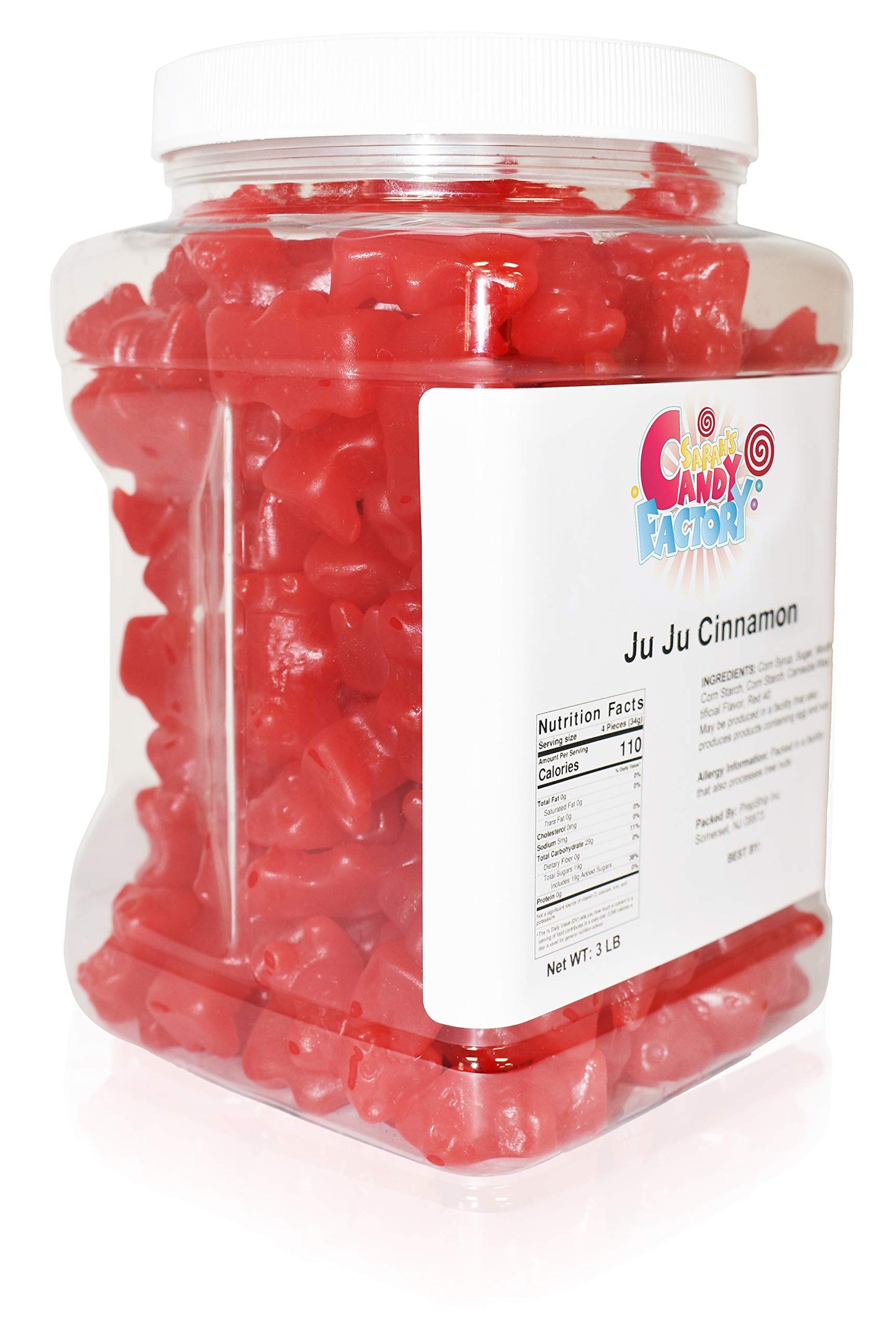 Sarah s Candy Factory Licorice Bears Ju Ju in Jar (Cinnamon), 3 Lbs