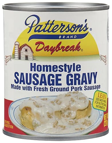 Pattersons Daybreak Sausage Gravy W Fresh Ground Pork - 12  8 Oz Cans