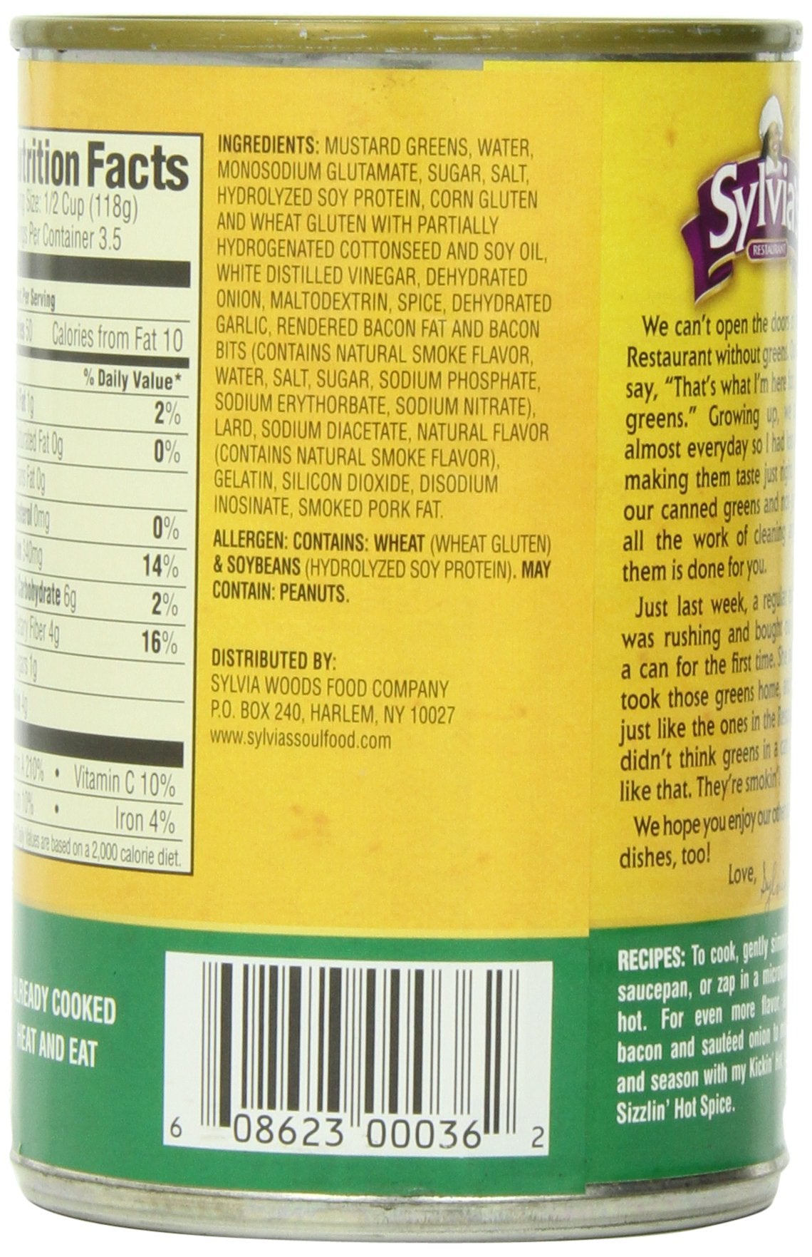 Sylvias Mustard Greens Ssnd, 14.5 Oz
