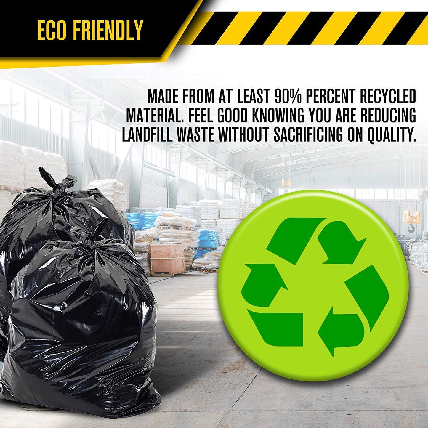 Ultrasac Heavy Duty 55 Gallon Contractor Bags - (40 Count, 3 Mil) - 38'' X 58'' - Large Black Plastic Trash Can Liners - 55-60 G