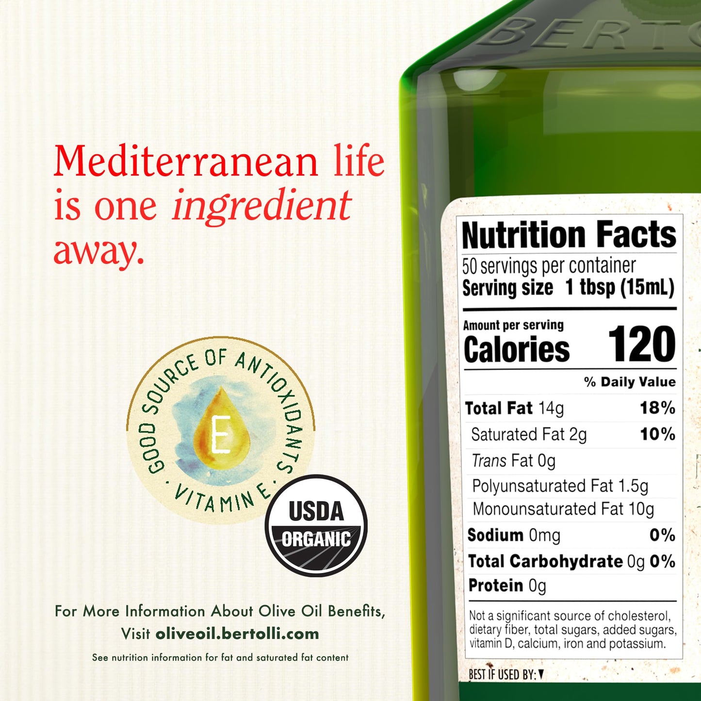Bertolli Organic Extra Virgin Olive Oil, Rich Taste, 25.36 Fl Oz