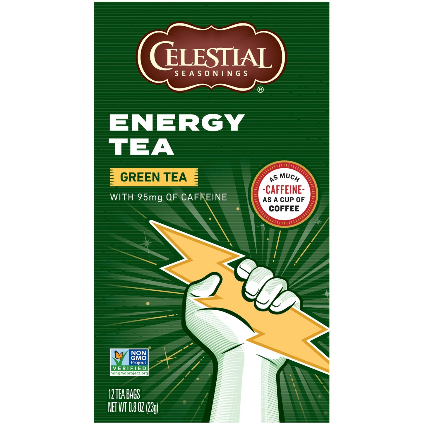 Celestial Seasonings Green Tea, Energy Green Tea, 12 Count, Pack of 1