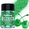Green Edible Glitter - 5g Food Grade Cake Decorating Shimmering Glitter, Edible Sprinkle Luster Dust for Drinks, Chocolates, Fon