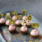 Gyufise 36Pcs Happy 50Th Birthday Cupcake Toppers Glitter Black Gold Fifty Hello 50 Vintage 1975 Cupcake Picks Cheers To 50 Year