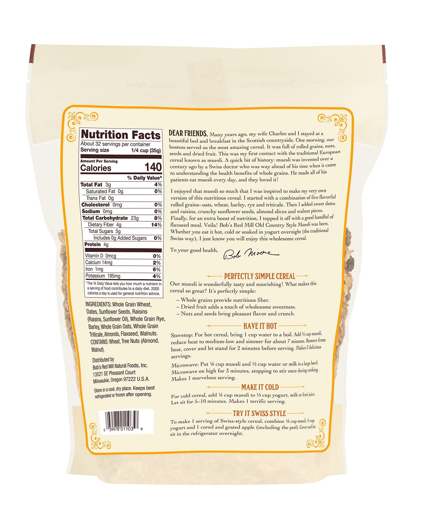 Bobs Red Mill Old Country Style Muesli, 40-ounce (Pack of 1)