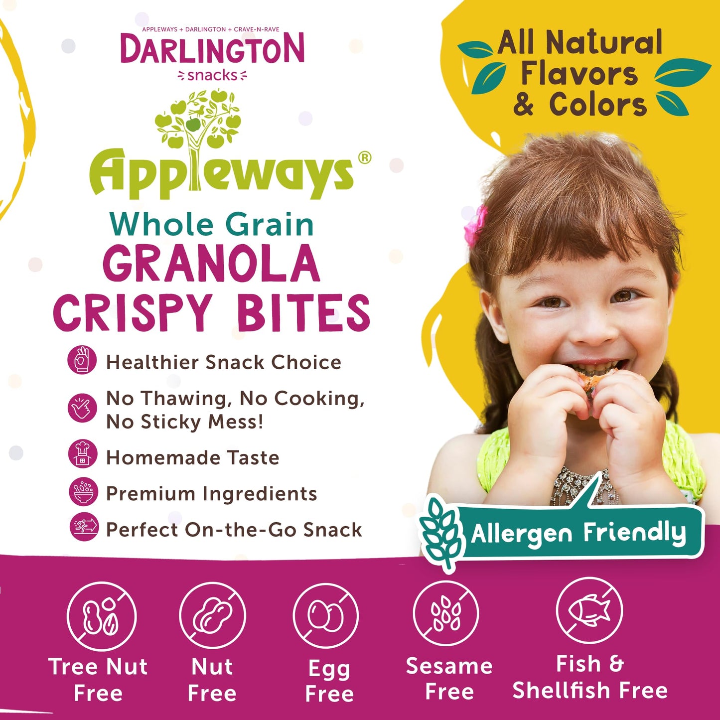Granola Crispy Bites, All-Natural Individually Wrapped Whole Grain Granola Healthy Snacks For Adults, Made In Usa, 108 Count, 1.