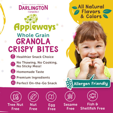 Granola Crispy Bites, All-Natural Individually Wrapped Whole Grain Granola Healthy Snacks For Adults, Made In Usa, 108 Count, 1.