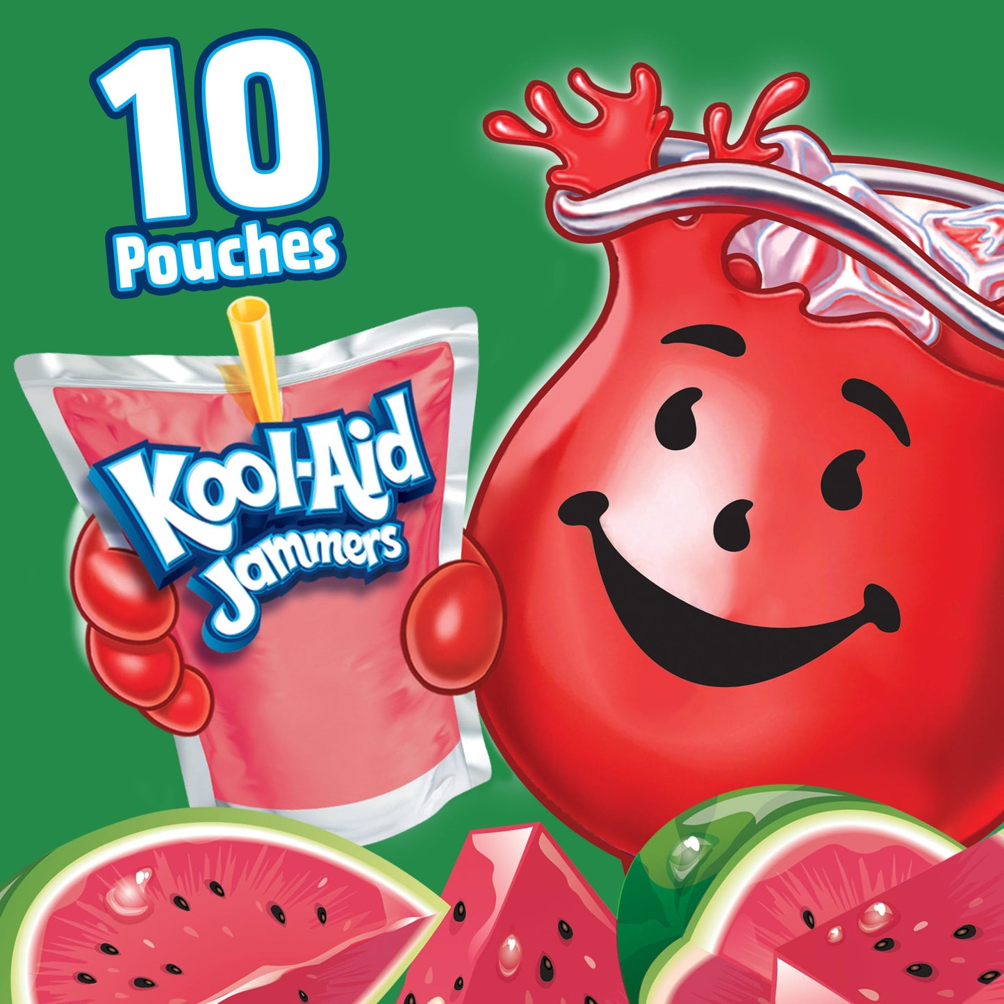 Kool-Aid Jammers Watermelon Juice Drink, 10 Count Pouches, Model 00043000053775