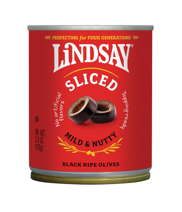Lindsay Sliced Black Ripe Olives, Pack Of 12, 3.8Oz Cans