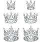 Moxweyeni 6 Pcs Crown Cake Topper Set - Artificial Pearl & Rhinestone - Silver Tiara for Birthday, Wedding & Baby Shower Decorations