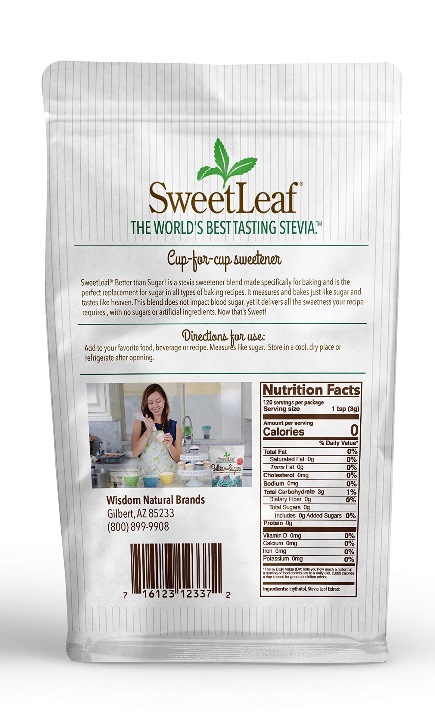 SweetLeaf Better Than Sugar Sweetener - Sugar Substitute with Stevia & Erythritol, Use for Frosting, Baking, or Coffee, Natural