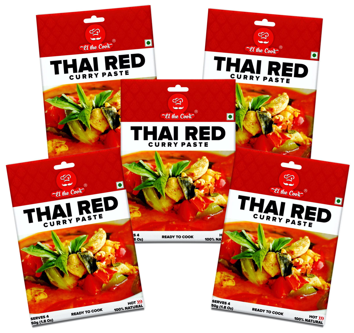 El The Cook Thai Red Curry Paste - Just Add Meat/Veg| Spicy & Hot Thai Curry | Ready To Cook, Vegetarian, Non-Gmo Gluten Free | 