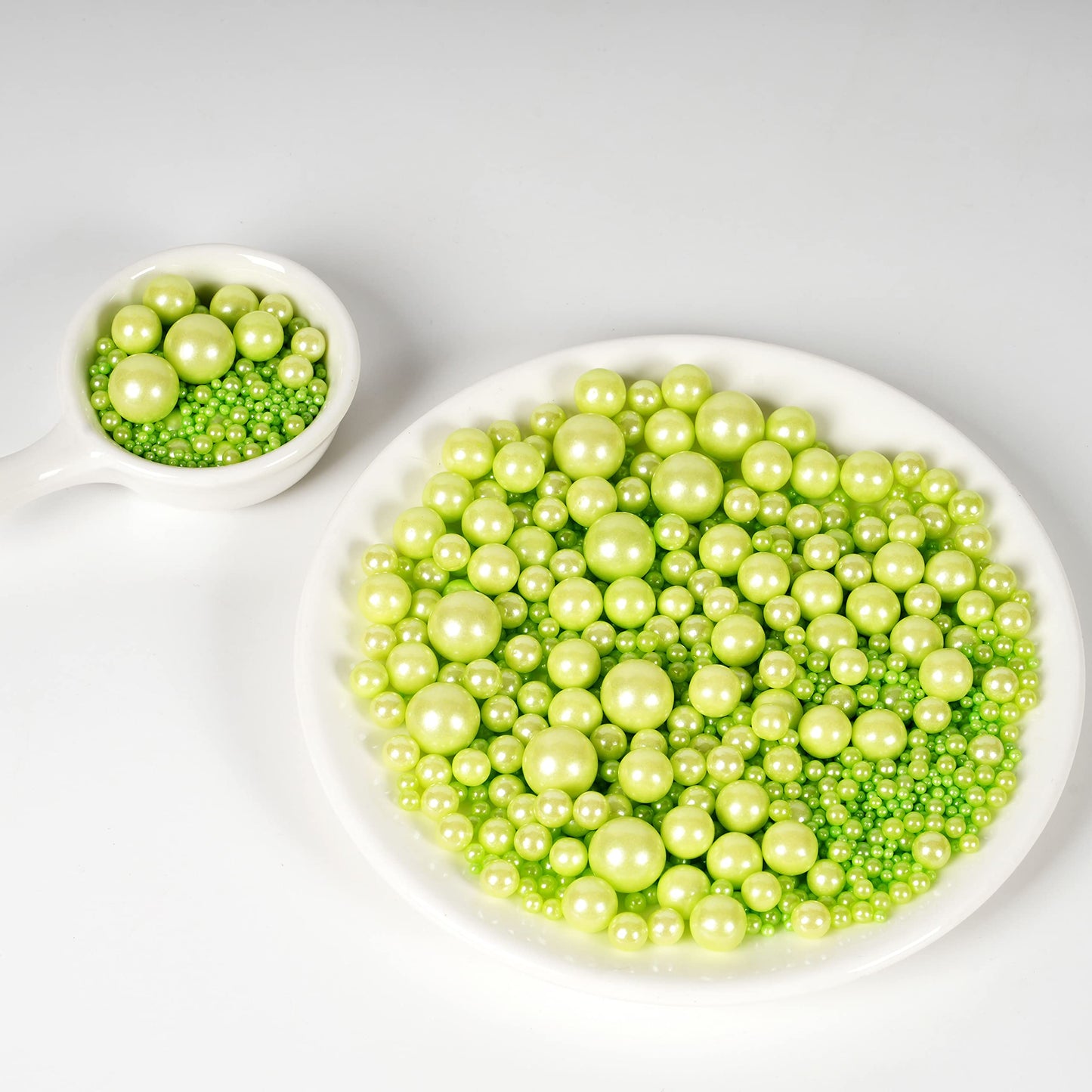 Kasvan Halloween Green Pearl Sugar Sprinkles - Edible Candy Pearls 130G/4.58 Oz, Mix Size, Baking Cake Decorations, Ice Cream To
