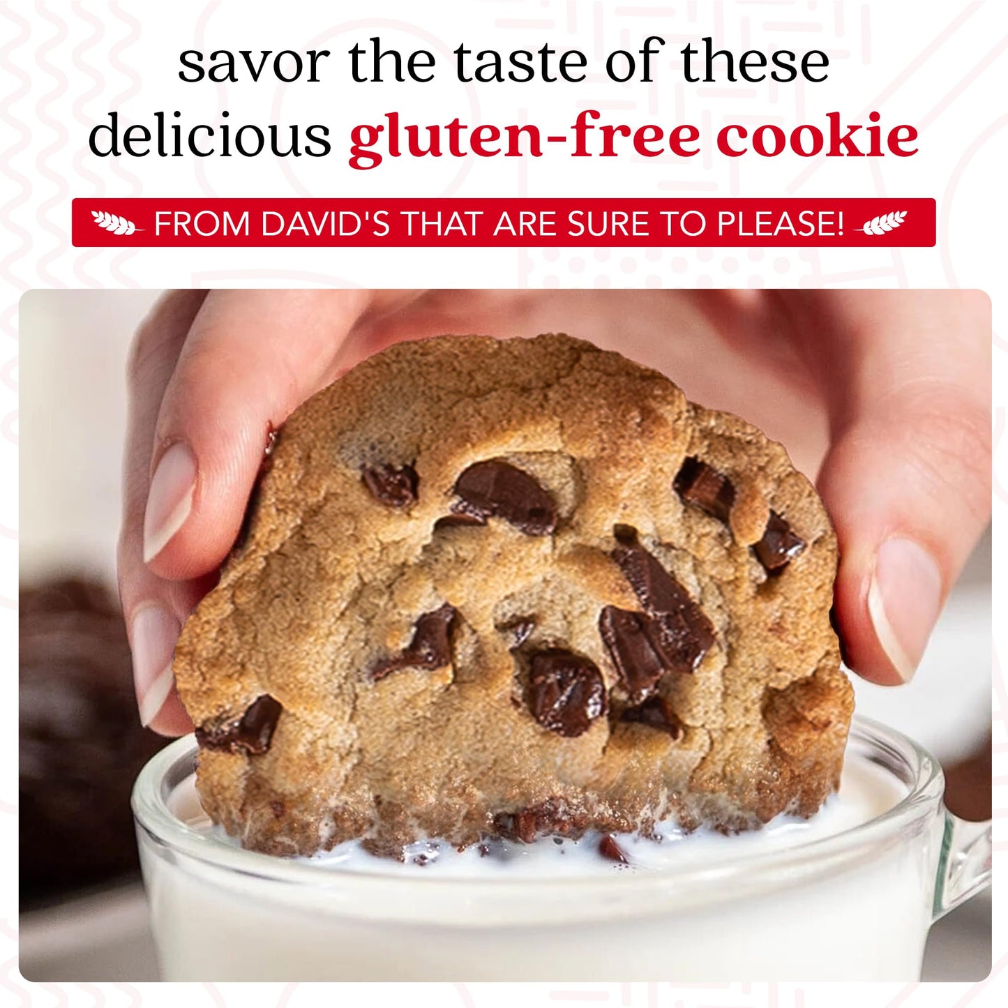 Davids Cookies Gluten-Free Chocolate Chip Cookies 9-pack - Gourmet Cookies with No Added Preservatives - Fresh Bakery Dessert -