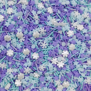 Snowflake Sprinkles Blue & White & Purple Christmas Sprinkles Mixed Size Snowflake Stars Jimmies Cakecookie Decorating Perfect F