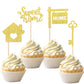 ZHUOWEISM Cupcake Toppers 36 PCS Gold Glitter Bamboo New Home Theme Decorations