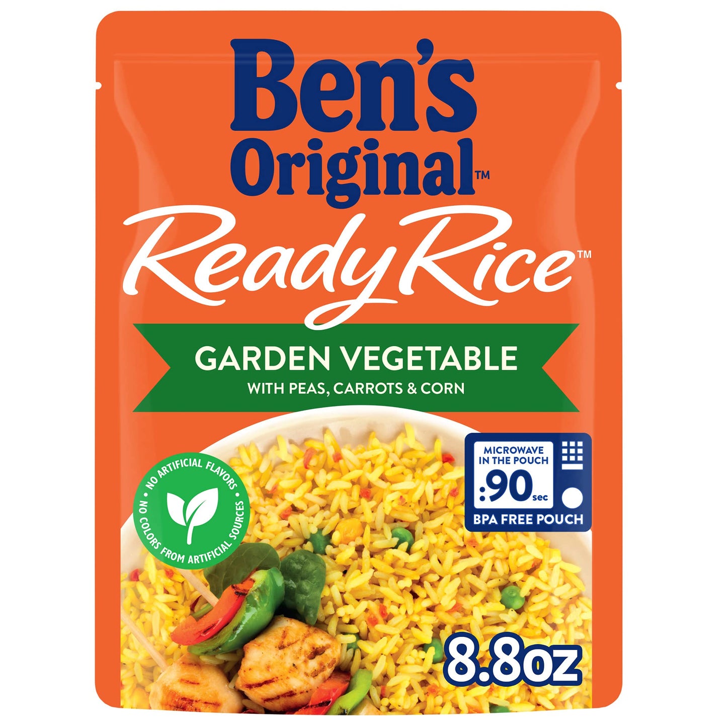 Ben'S Original Ready Rice Garden Vegetable Flavored Rice, Easy Dinner Side, 8.8 Oz Pouch (Pack Of 12)
