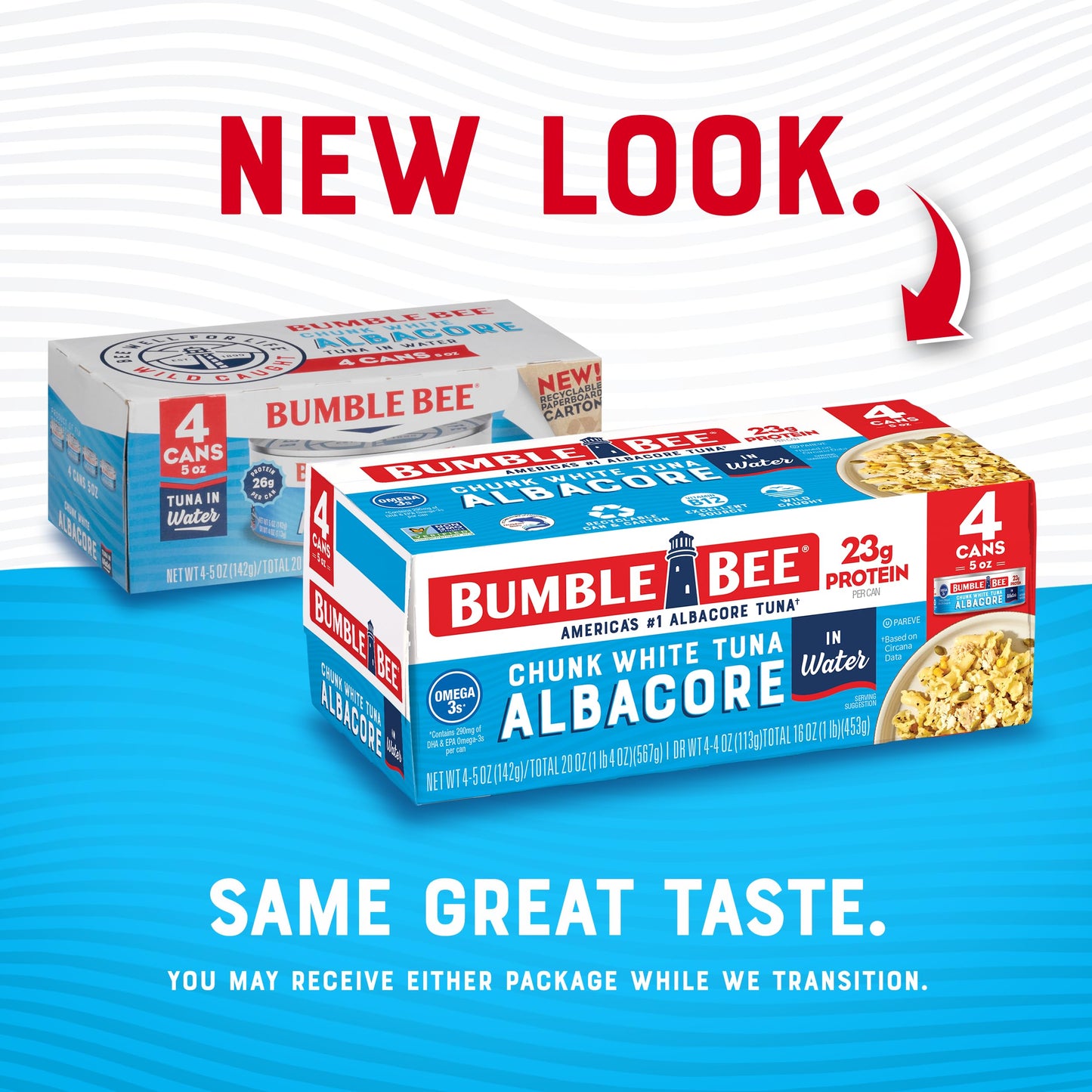 Bumble Bee Chunk White Albacore Tuna In Water, 5 Oz Can (Pack Of 4) - Wild Caught Tuna - 23G Protein Per Serving, High In Omega-3S - Non-Gmo Project Verified, Gluten Free, Kosher