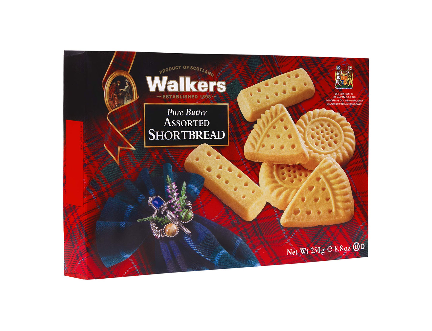 Walkers Shortbread Assorted Shortbread Cookies, Pure Butter Shortbread Cookies, 8.8 Oz Box