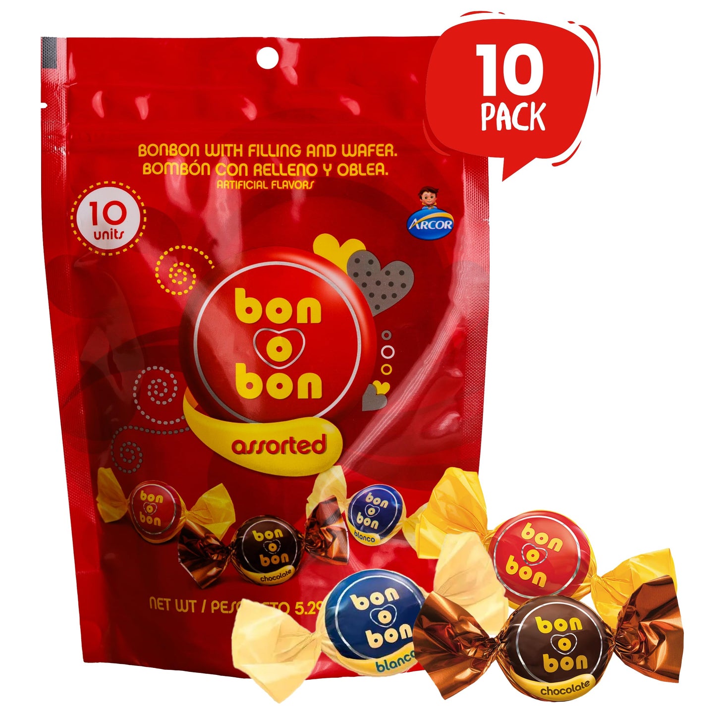 Bon O Bon Chocolate Truffle Mix  Milk  Dark  & White Chocolate Truffles With A Smooth Peanut Filling  5.29 Oz