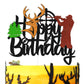 Ohiviaaa Deer Hunting Cake Topper Gone Hunting Hunter Camping Themed For Kids Boy Girl Men Happy Birthday Party Supplies Black G