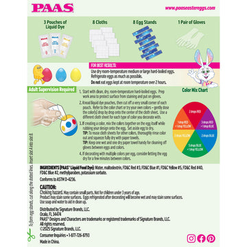 Paas Magic Color Wipes Egg Decorating Kit - Fun And Easy Decorating With Color Wipes, Dye Pads, And 8 Egg Stands For Vibrant Des