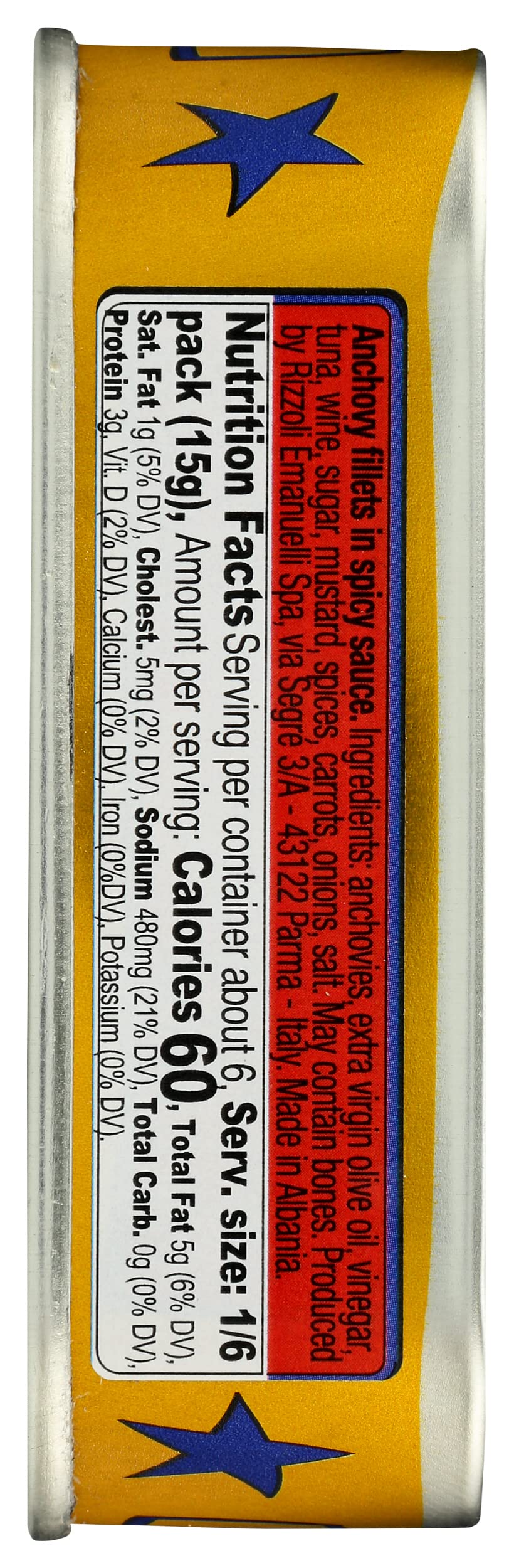 Rizzoli Anchovy Fillets In Spicy Sauce, 3.17 OZ