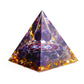 Moonstone Crystal Orgone Pyramid - Amethyst Ball Lotus - Ogan Crystal Energy Tower - Nature Reiki Healing Chakra Crushed Stone J