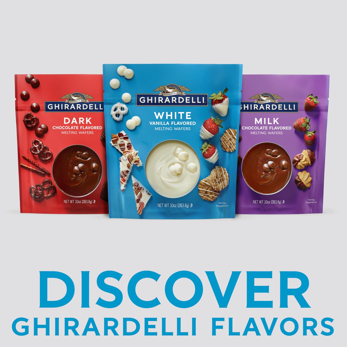 GHIRARDELLI White Vanilla Flavored Melting Wafers  10 OZ Bag